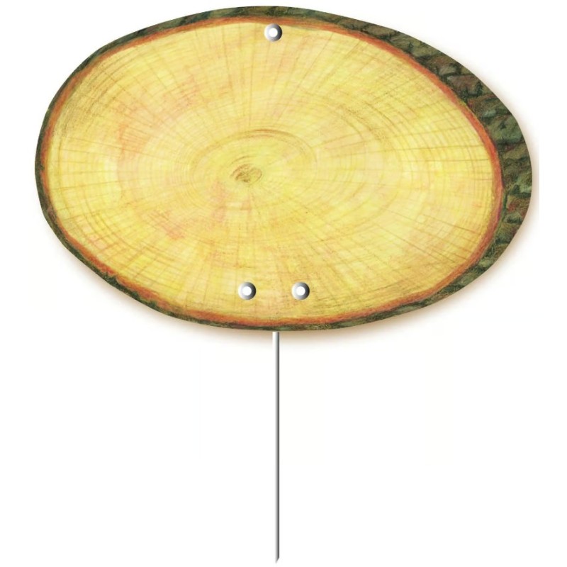 ETIQUETTE Rondin 125x80 mm, sans roulettes, pique inox (lot de 10)