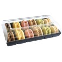 BOITE 12 MACARONS NOIRE AVEC COUVERCLE - 185x100 ht 53 mm (lot de 48)