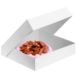 BOITE A ENTREMET BLANCHE 320x320x80 mm (x50)