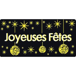 ETIQUETTE ADHESIVE OR "joyeuses fêtes" (x500)