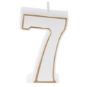 BOUGIE CHIFFRE BLANCHE ET LISERÉ OR - N°7 (x12)