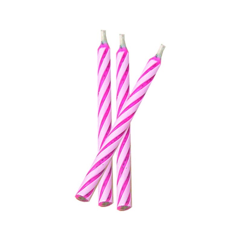 BOUGIE TORSADEE - ht 6 cm - ROSE (x144)