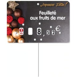 ETIQUETTE Féerie 105x70 mm à texte, à roulettes, pique inox