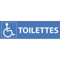 PANCARTE adhésive 170x50 mm "Toilettes PMR"