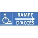 PANCARTE adhésive 210x75 mm "Rampe d'accès PMR à droite"