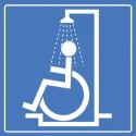 PANCARTE adhésive 100x100 mm "Douche PMR"