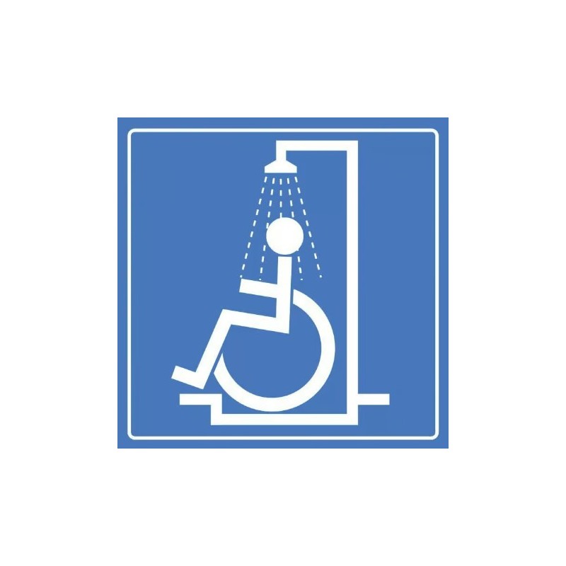 PANCARTE adhésive 100x100 mm "Douche PMR"