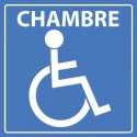 PANCARTE adhésive 100x100 mm "Chambre PMR"