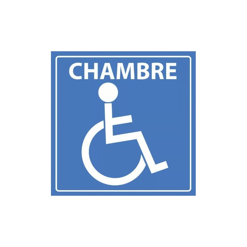 PANCARTE adhésive 100x100 mm "Chambre PMR"