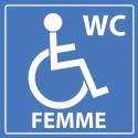 PANCARTE adhésive 100x100 mm "WC Femme PMR"