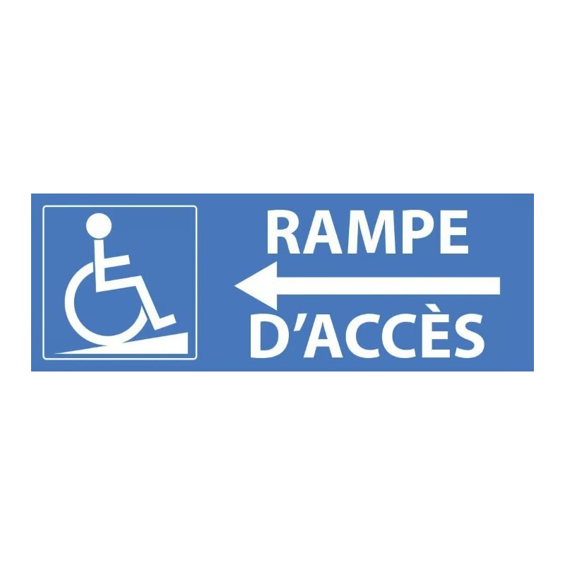 PANCARTE adhésive 210x75 mm "Rampe d'accès PMR à gauche"