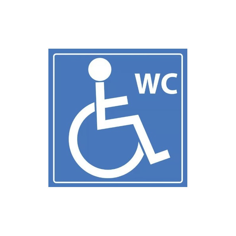 PANCARTE adhésive 100x100 mm "WC PMR"