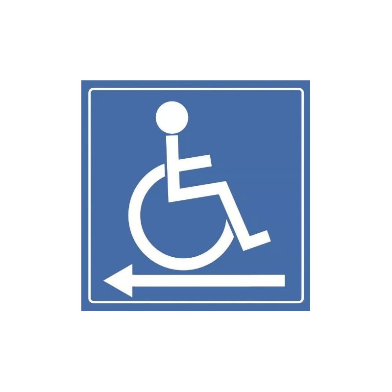 PANCARTE adhésive 100x100 mm "Accès PMR à gauche"