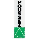 PLAQUE PVC ALU ADHÉSIVE 170x50 MM "Poussez Impression verticale"