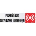 PLAQUE PVC ALU ADHÉSIVE 170x50 MM "Propriété sous surveillance électr