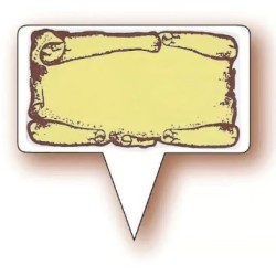 ETIQUETTE NEUTRE PARCHEMIN 55X30 mm - avec pique (lot de 100)