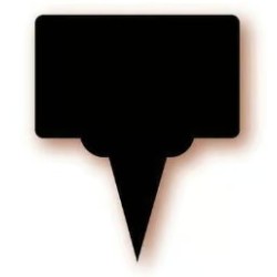 ETIQUETTE NEUTRE NOIRE 75X45 mm - avec pique (lot de 10)