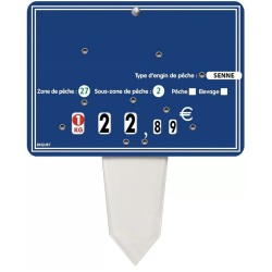 ETIQUETTE 140x100 mm Ardoisine bleue, neutre, 8 roulettes, patte PVC 
