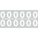 Pochette de 1 barrette de 12 chiffres à picots "0" blanc
