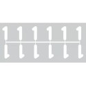 Pochette de 1 barrette de 12 chiffres à picots "1" blanc