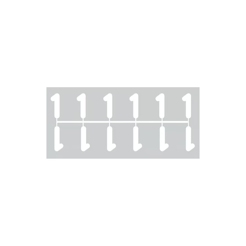 Pochette de 1 barrette de 12 chiffres à picots "1" blanc