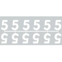 Pochette de 1 barrette de 12 chiffres à picots "5" blanc