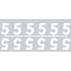 Pochette de 1 barrette de 12 chiffres à picots "5" blanc