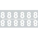 Pochette de 1 barrette de 12 chiffres à picots "8" blanc
