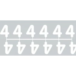 Pochette de 1 barrette de 12 chiffres à picots "4" blanc