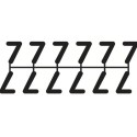 Pochette de 1 barrette de 12 chiffres à picots "7" noir