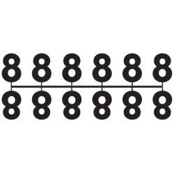 Pochette de 1 barrette de 12 chiffres à picots "8" noir