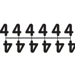 Pochette de 1 barrette de 12 chiffres à picots "4" noir