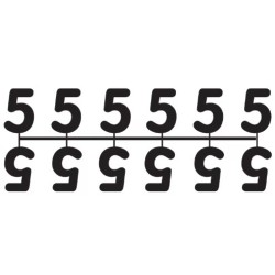 Pochette de 1 barrette de 12 chiffres à picots "5" noir