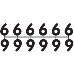 Pochette de 1 barrette de 12 chiffres à picots "9" noir