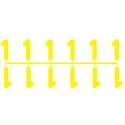 Pochette de 1 barrette de 12 chiffres à picots "1" jaune