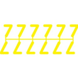 Pochette de 1 barrette de 12 chiffres à picots "7" jaune