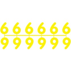 Pochette de 1 barrette de 12 chiffres à picots "6" jaune