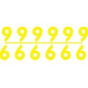 Pochette de 1 barrette de 12 chiffres à picots "9" jaune