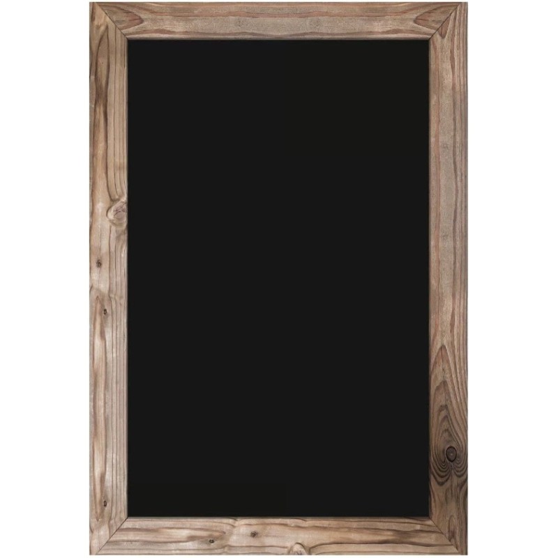 ARDOISE 700x500 mm Oslo, imitation cadre bois brut sur Dibond + 1 feu