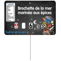 ETIQUETTE 120x80 mm Jacquotte à texte, avec allergènes, 4 roulettes, 