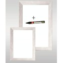 PANNEAU 300x400 mm Liverpool Dibond blanc, faux cadre bois + 1 feutre