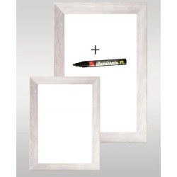 PANNEAU 300x400 mm Liverpool Dibond blanc, faux cadre bois + 1 feutre