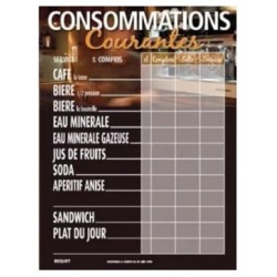 TARIF 300x400 mm Mokka Consommations courantes + fil nylon