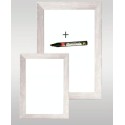 PANNEAU 400x600 mm Liverpool Dibond blanc, faux cadre bois + 1 feutre