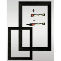 PANNEAU 400x600 mm Blackpool, PVC cristal, cadre bois noir + 1 feutre