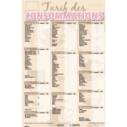 TARIF 440x660 mm Opéra Consommations + fil nylon