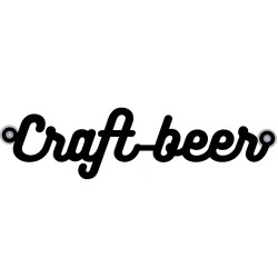 MESSAGE lettres découpées PVC noir 1,5 mm, Craft beer + 2 ventouses