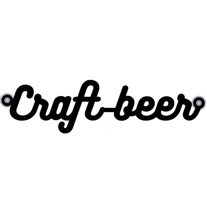 MESSAGE lettres découpées PVC noir 1,5 mm, Craft beer + 2 ventouses