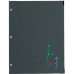 PROTÈGE-MENU 245x315 mm Shinny gris métal, marquage bouteille + verre