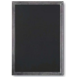 TABLEAU NOIR 390x490 mm Macadam, cadre cérusé gris